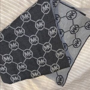 Grey and Black Logo Michael Kors Scarf
